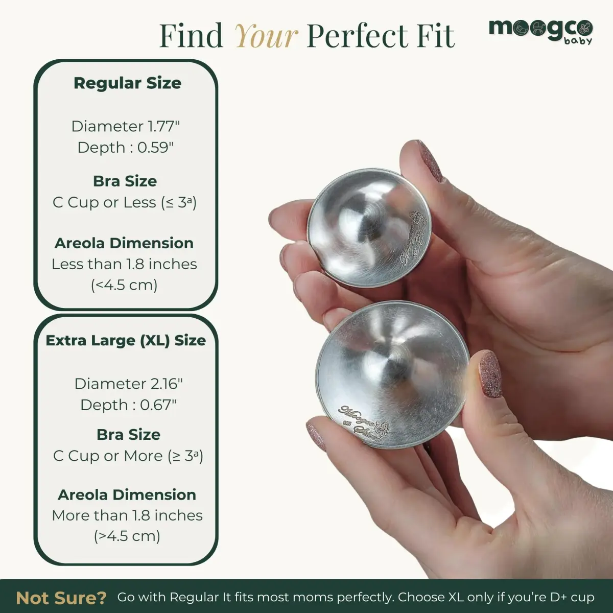 MOOGCO Original Silver Nursing Cups - Nipple Shields for Breastfeeding Newborn | Solid 925 Sterling Silver - view 7