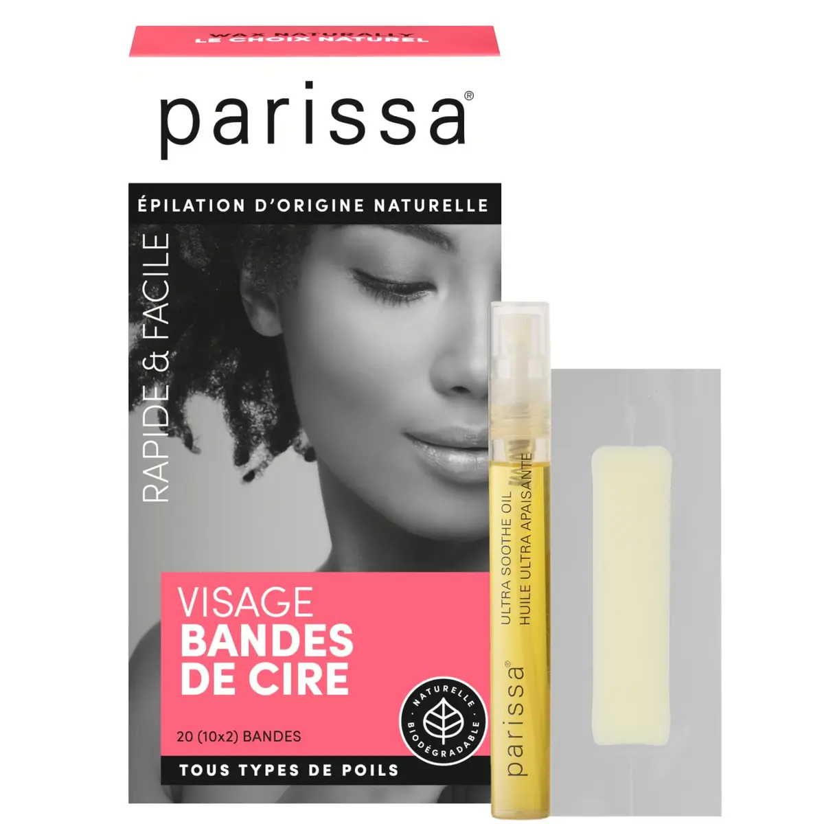 Parissa Natural Face & Lip Wax Strips — Facial Hair Removal for Sensitive Skin | Ready-to-Use | 20 Strips (10 x 2) | Gentle & Biodegradable - view 2