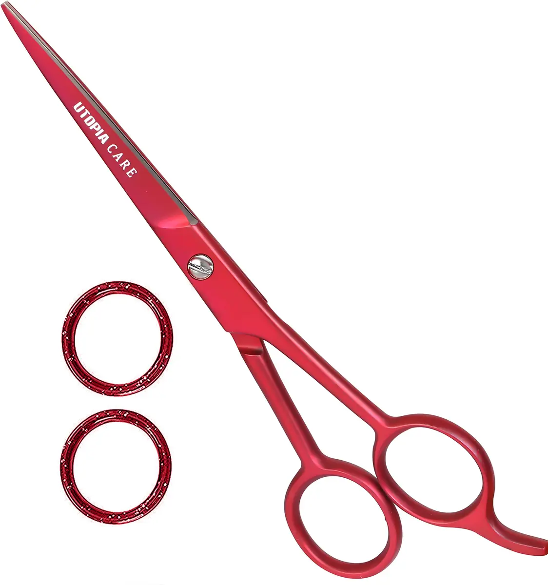 Utopia Care Hair Cutting & Hairdressing Scissors 6.5 Inch | Premium Stainless Steel Shears for Salon & Home Use, Red - main product image