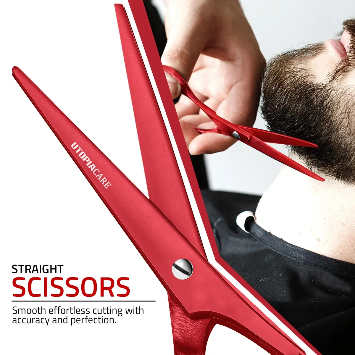 Utopia Care Hair Cutting & Hairdressing Scissors 6.5 Inch | Premium Stainless Steel Shears for Salon & Home Use, Red - view 5
