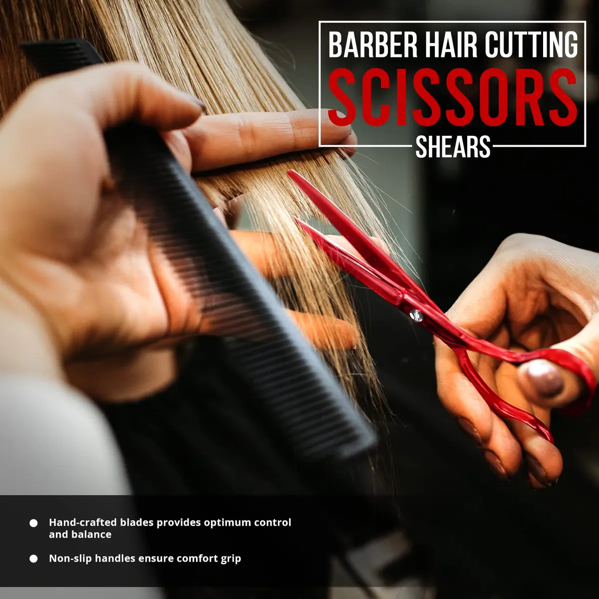 Utopia Care Hair Cutting & Hairdressing Scissors 6.5 Inch | Premium Stainless Steel Shears for Salon & Home Use, Red - view 4