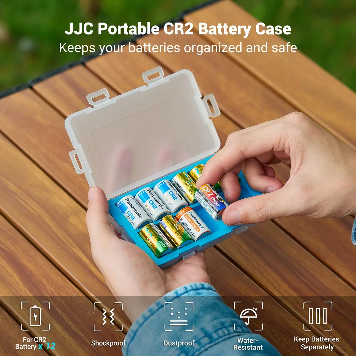 JJC CR2 Battery Case Holder, Storage Box for 12 x CR 2 CR15H270 Batteries | Compact & Durable - view 2