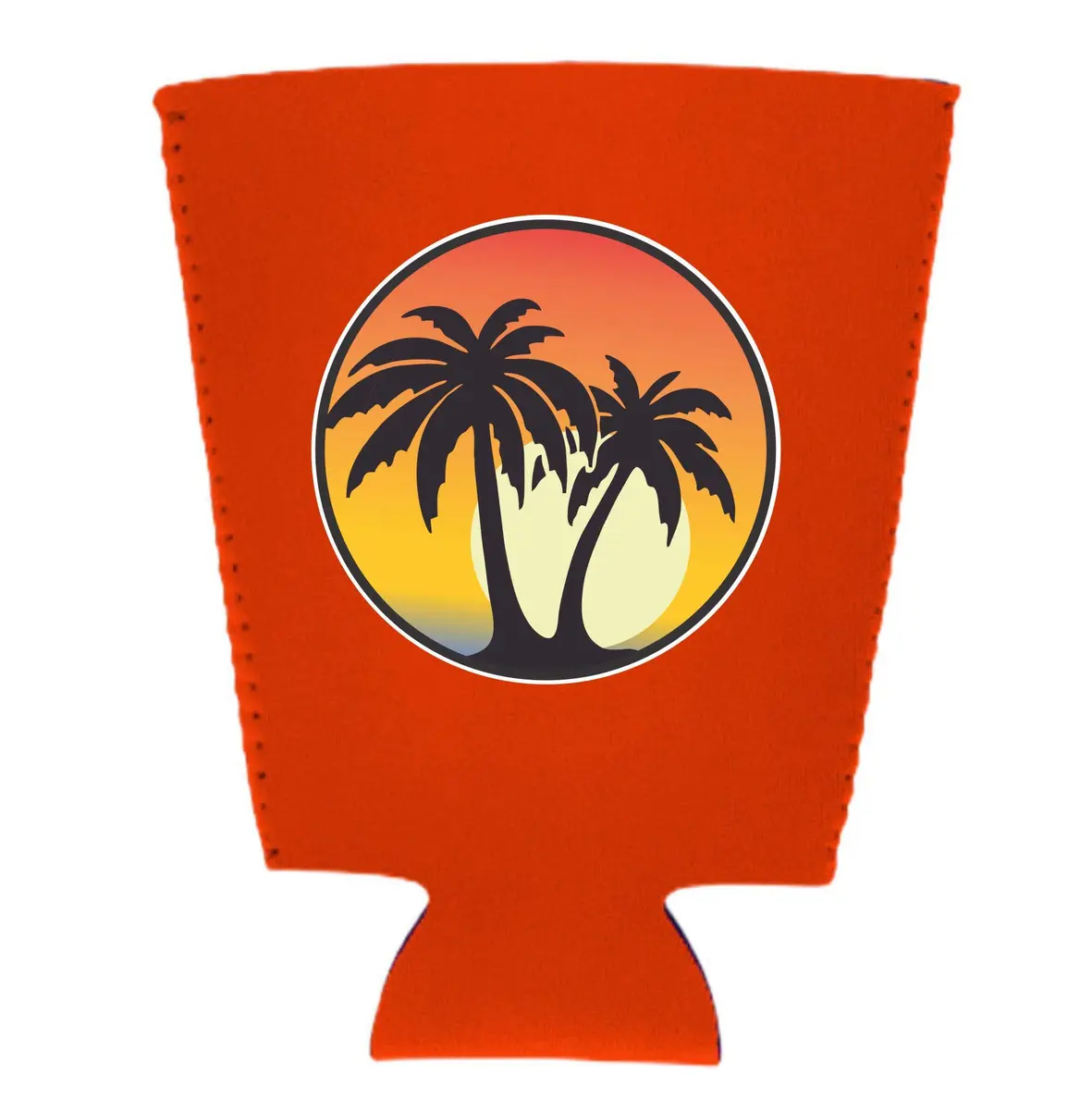 Coolie Junction Palm Tree Sunset Pint Glass (Orange) | Collapsible neoprene drink insulator for cold beverages - view 2