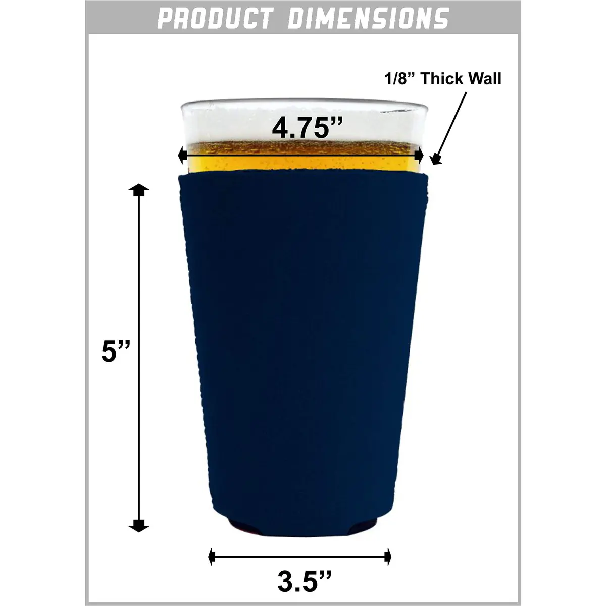 Coolie Junction Palm Tree Sunset Pint Glass (Orange) | Collapsible neoprene drink insulator for cold beverages - view 3