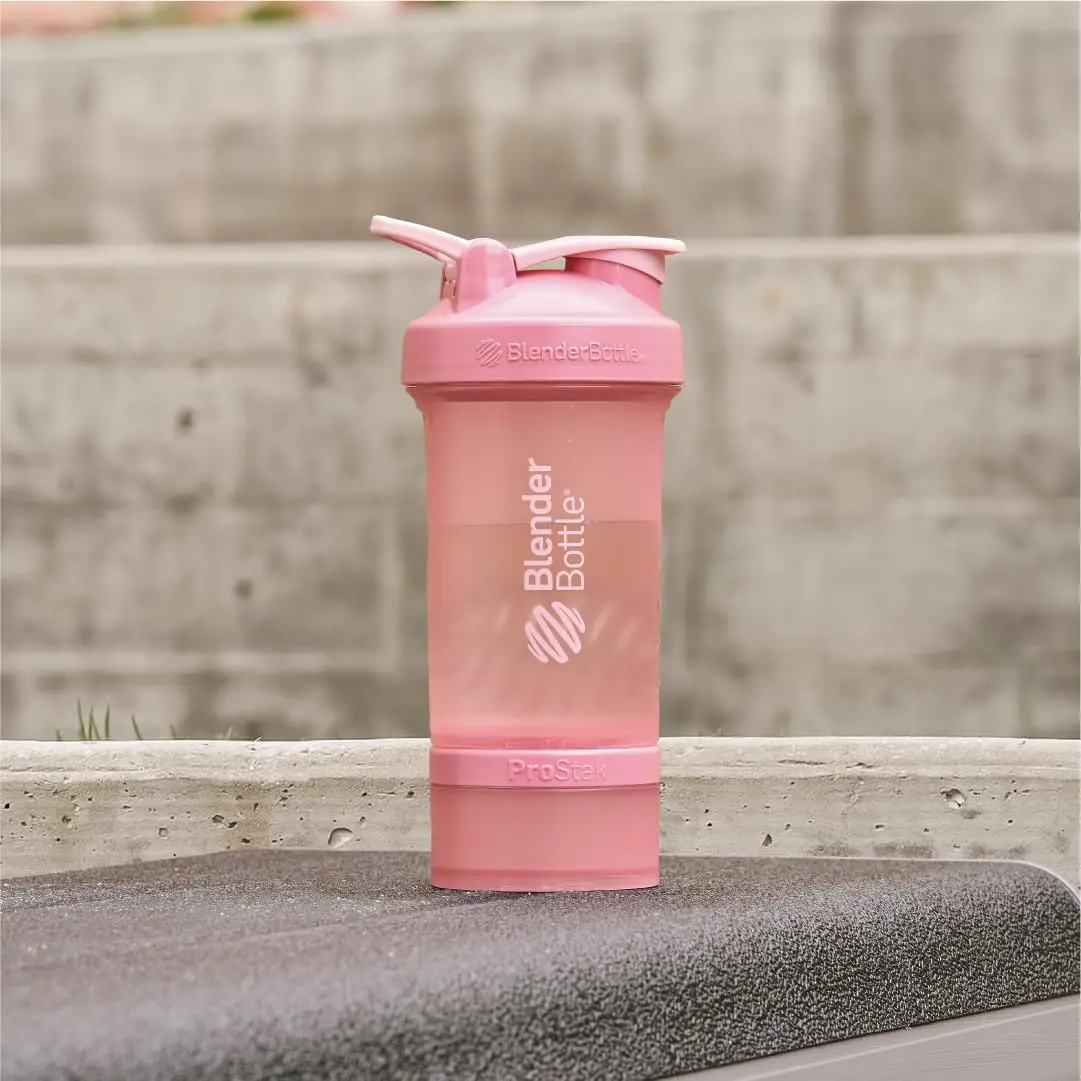 BlenderBottle ProStak Shaker Bottle with Pill Organizer, 621 ml (22 oz) Rose Pink | Leak-Proof & BPA-Free - view 6