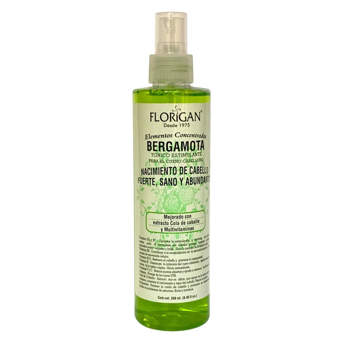 Florigan Bergamota Hair Growth Tonic Spray 250ml (8.45 Fl Oz) | Stimulates Growth & Prevents Loss - main product image