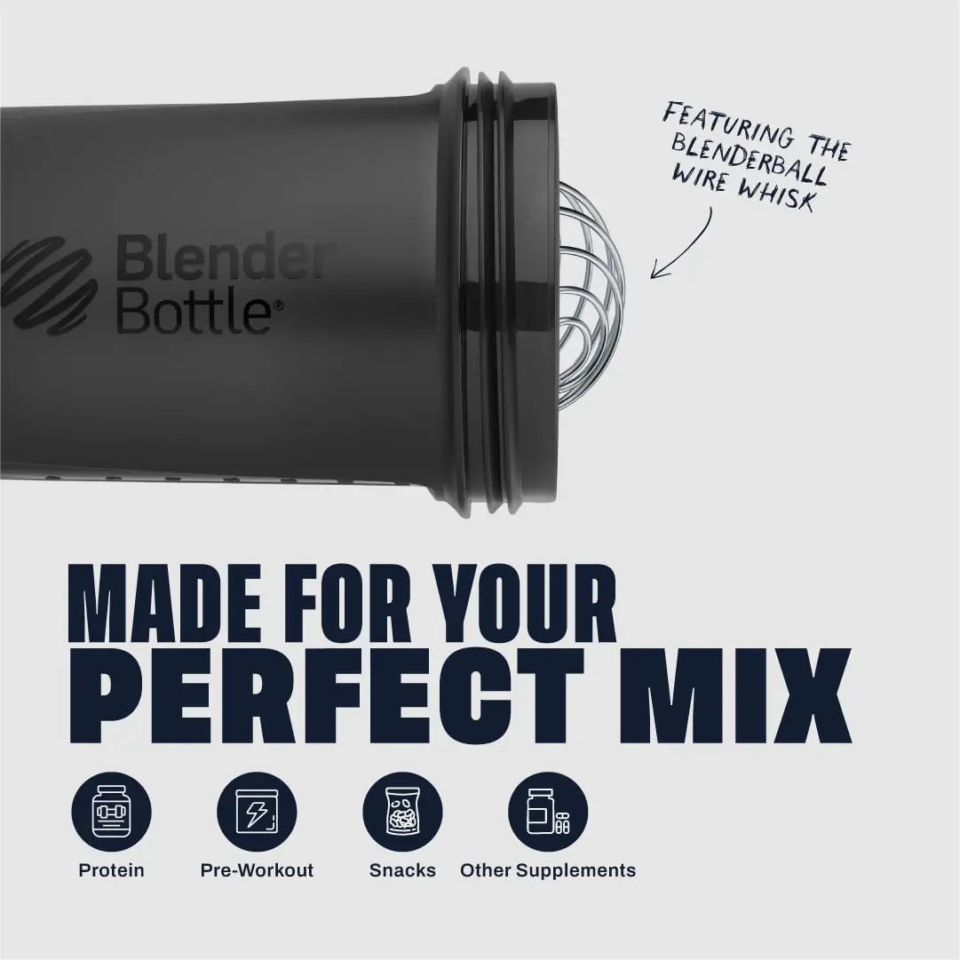 BlenderBottle ProStak Shaker Bottle with Pill Organizer & Storage Jars 650ml (22 oz) Midnight Black | Leak-Proof Protein Shaker for Gym & Athletes - view 4