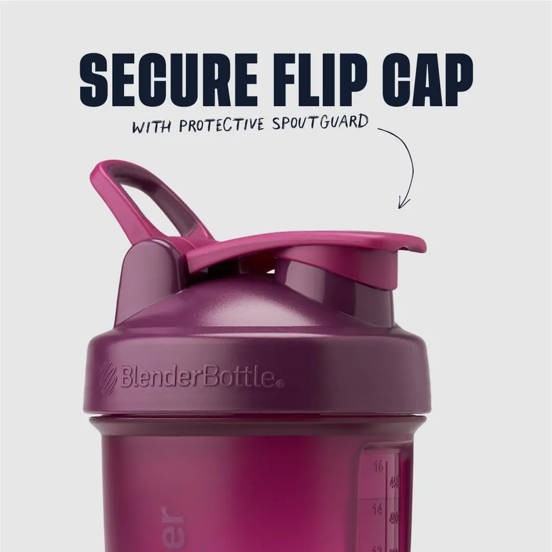 BlenderBottle ProStak Shaker Bottle with Pill Organizer & Storage Jars 650ml (22 oz) Plum | Leak-Proof Mixing System - view 3