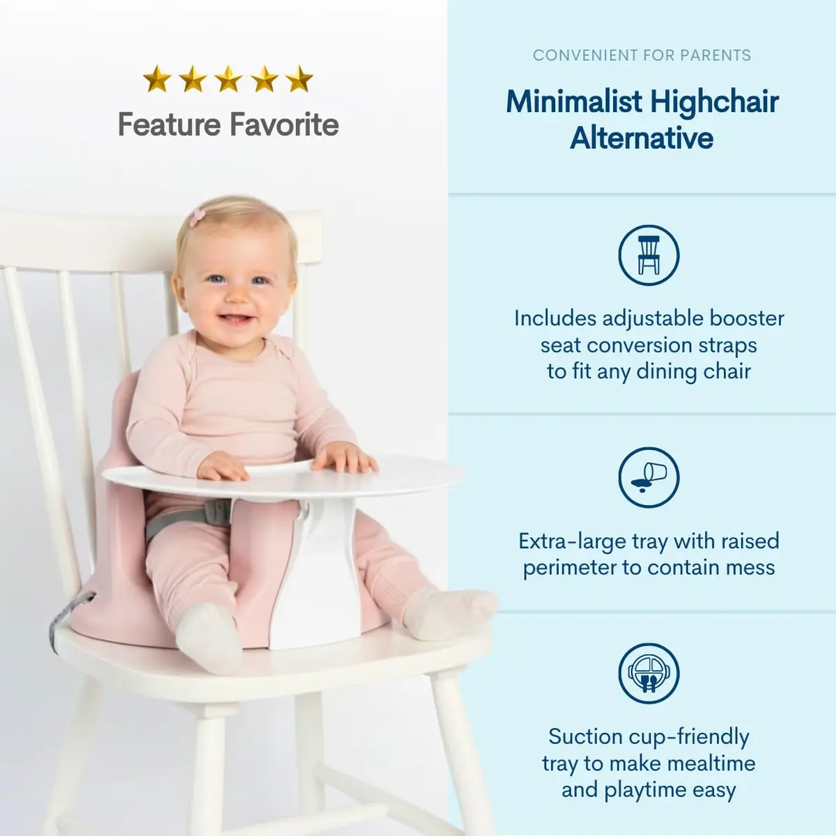 Upseat Baby Floor & Booster Seat with Tray 4-24 Months | Ergonomic & Safe - view 3