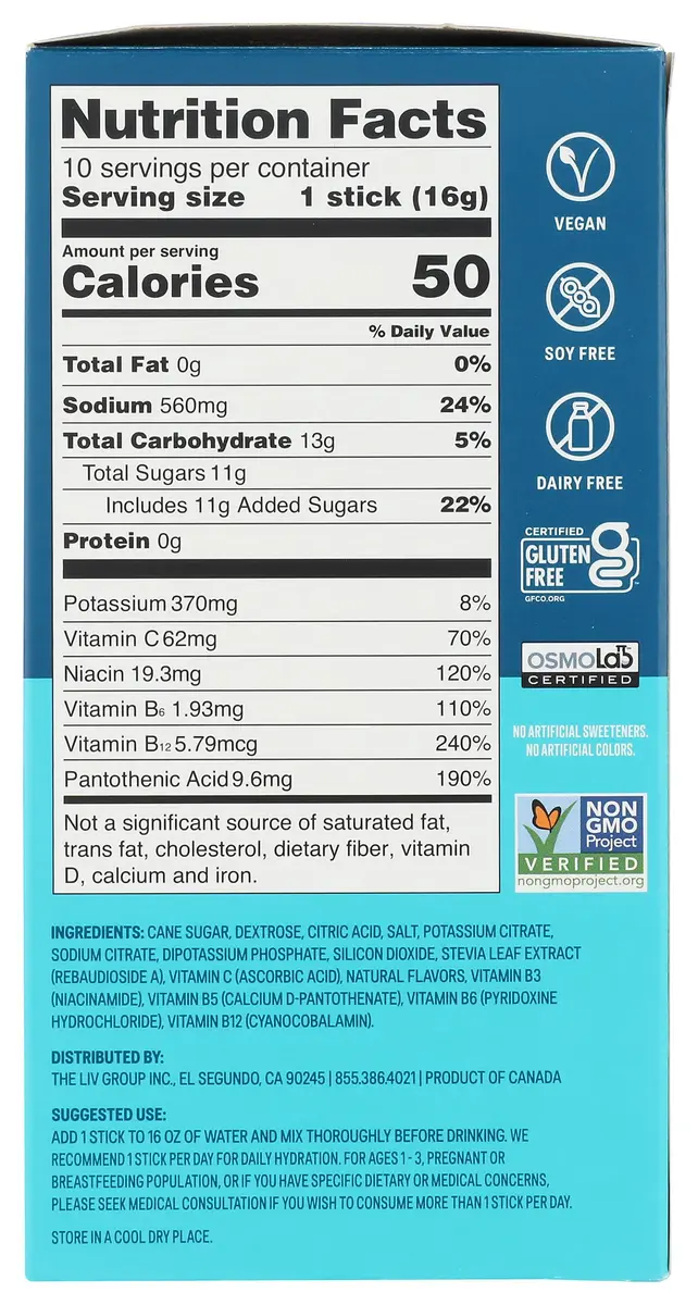 Liquid I.V. Hydration Multiplier Lemon Lime 0.56 Oz | Faster Electrolyte Replenishment for Active Adults - view 5