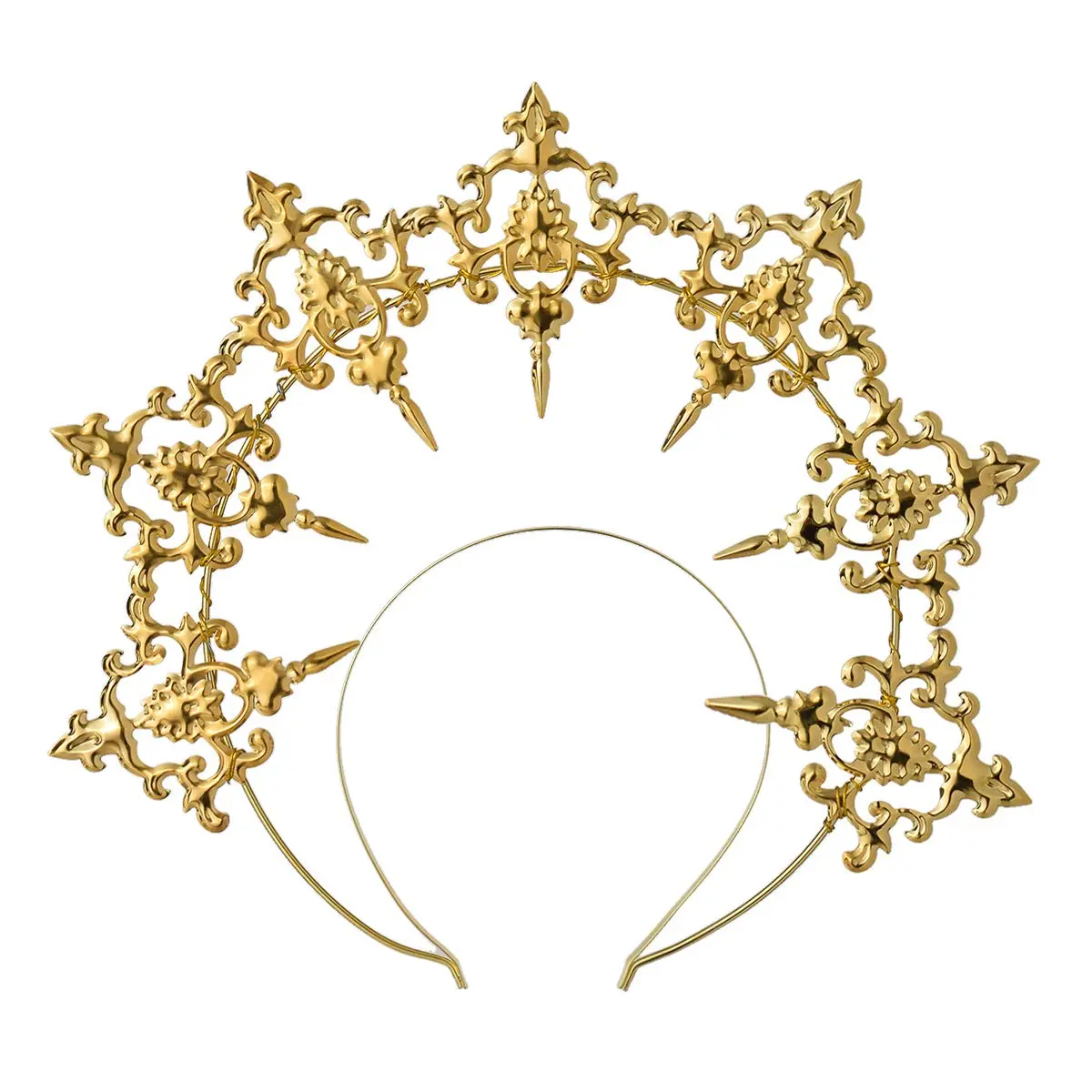 BLESSUME Halo Crown Mary Goddess Headband Women Halloween Costume Headpiece (Gold 1) | Elegant Costume Accessory for Women - main product image