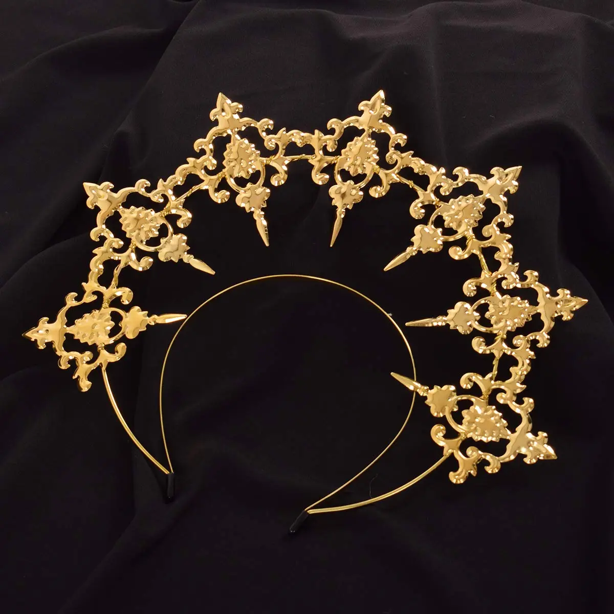 BLESSUME Halo Crown Mary Goddess Headband Women Halloween Costume Headpiece (Gold 1) | Elegant Costume Accessory for Women - view 5
