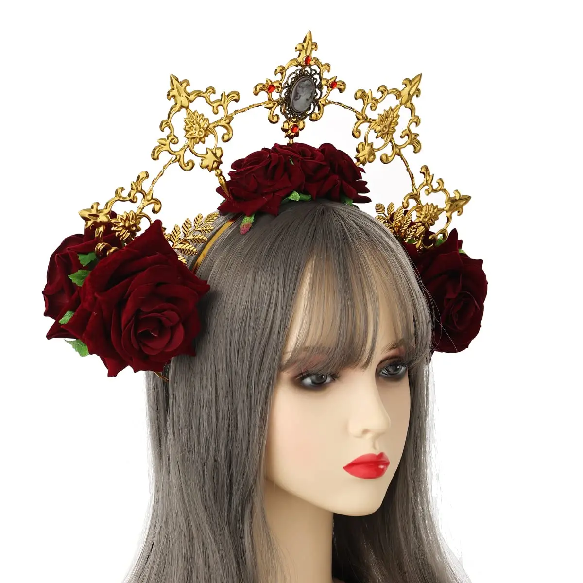 BLESSUME Halo Crown Mary Goddess Headband Gold and Red | Costume Headpiece for Women (1 Count) - view 2