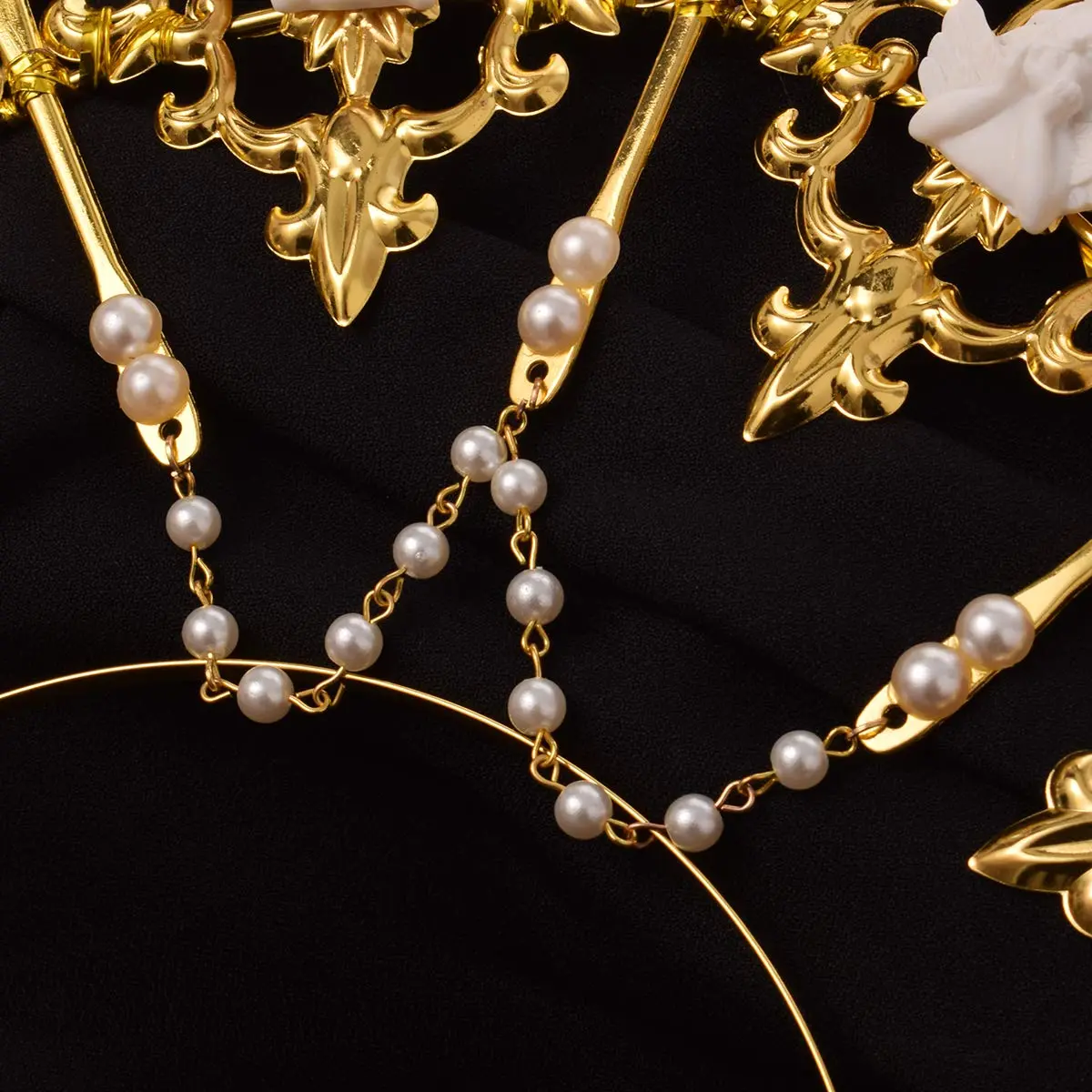 BLESSUME Halo Crown Mary Goddess Headband Gold 9 | Costume Headpiece for Women (70-120 chars) - view 6