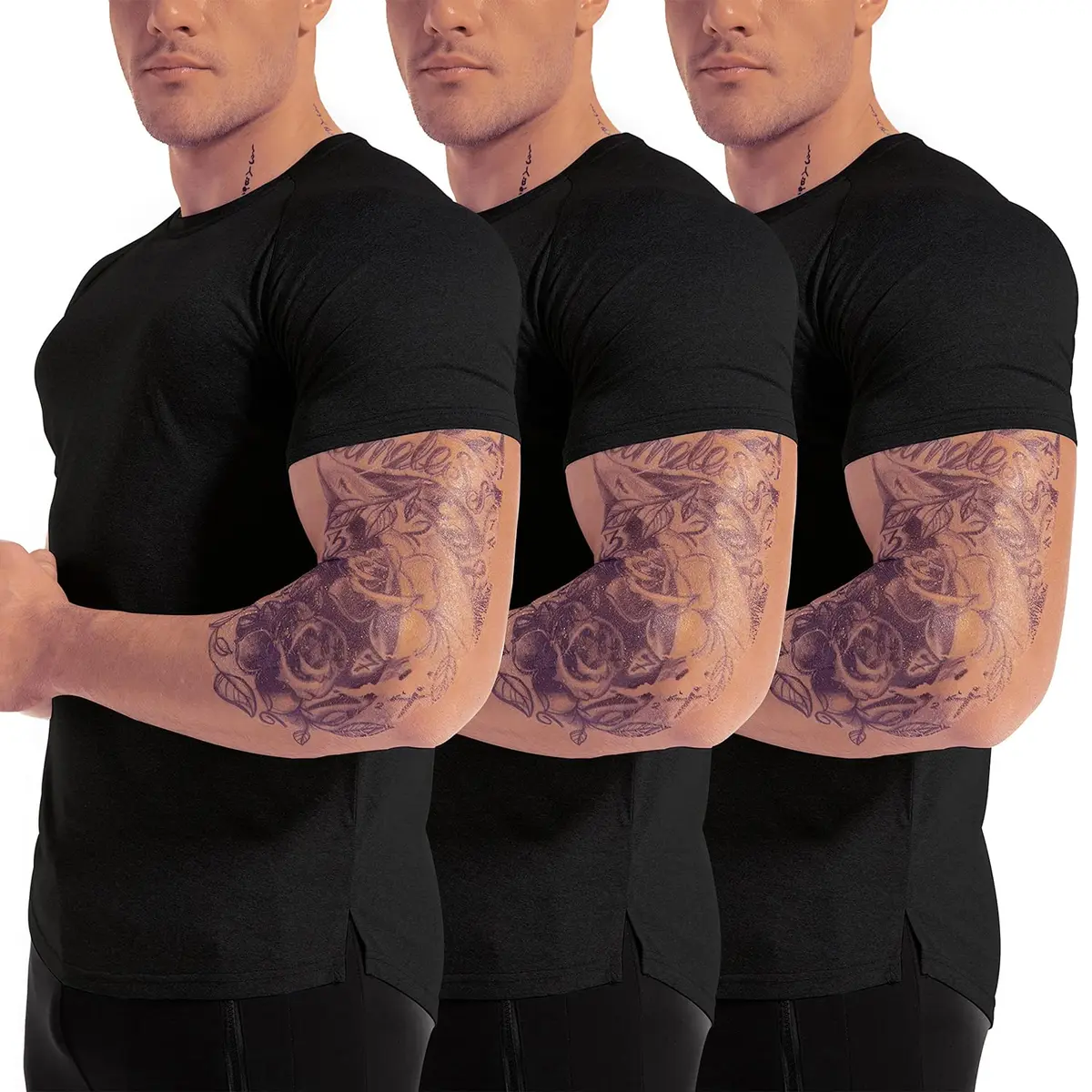 GYMELITE Men's 3pack Short Sleeve Moisture Wicking T-Shirts | Athletic Performance Fit - main product image