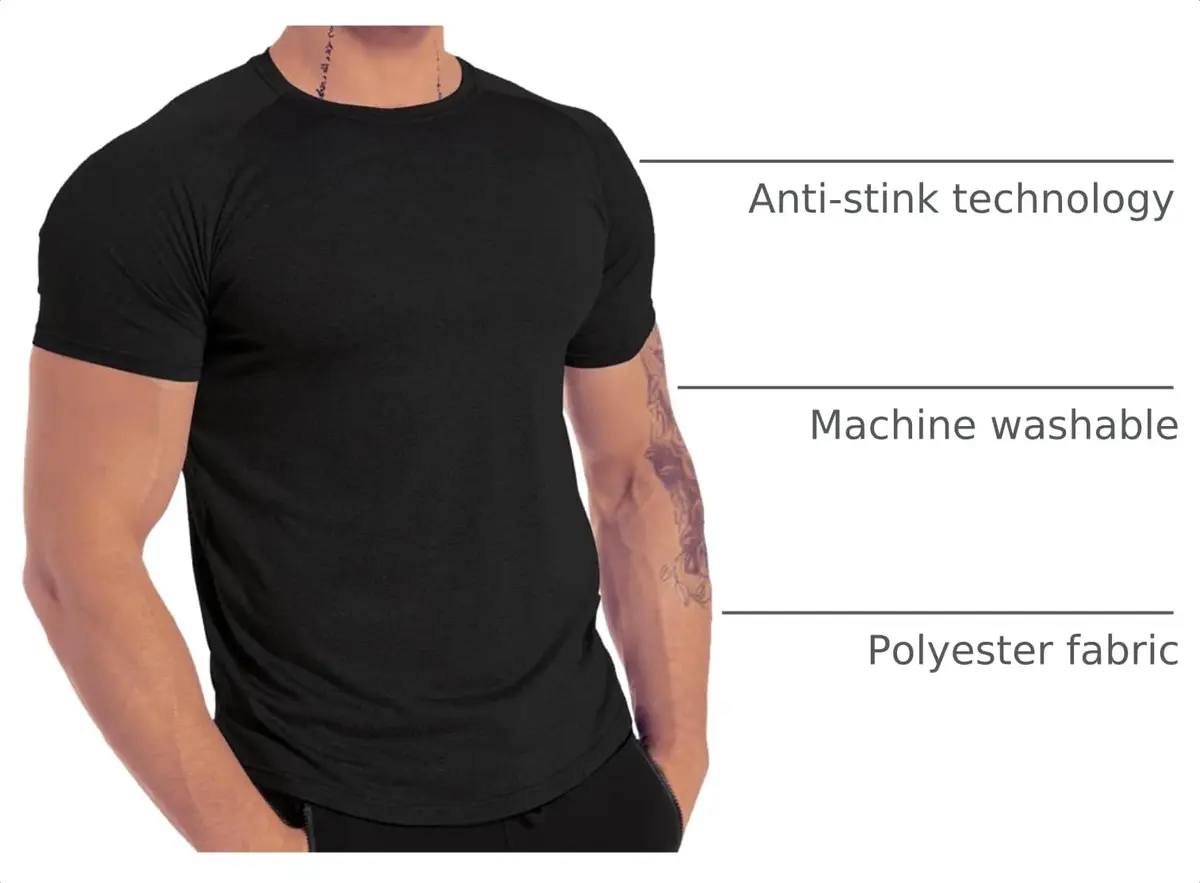 GYMELITE Men's 3pack Short Sleeve Moisture Wicking T-Shirts | Athletic Performance Fit - view 4