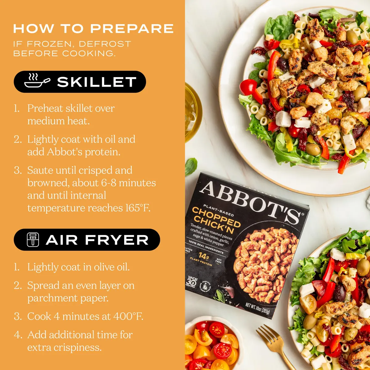 Abbot's Plant-Based Chopped Chick’n 10oz | Vegan, Gluten-Free, Protein-Rich (70-120 chars) - view 3