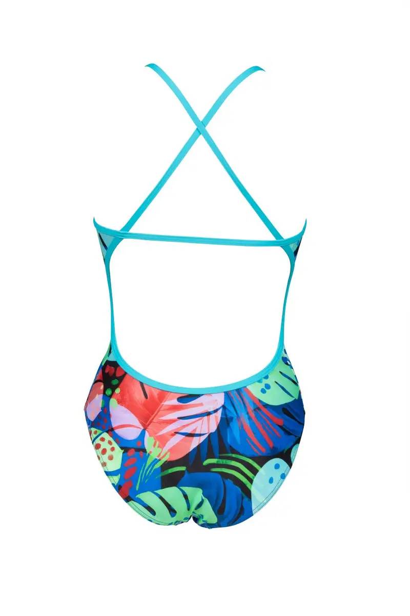 ARENA Women's Print Accelerate Back MaxLife One Piece Athletic Swimsuit, Tropics Martinica, 36 | Chlorine-Resistant, Supportive Fit - view 4