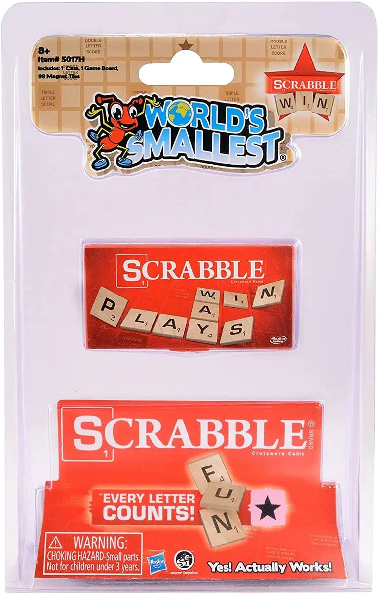 World's Smallest Scrabble Miniature Magnetic Board 3 x 1.75 x 0.5 in | Portable Family Game for Ages 8+ - view 2