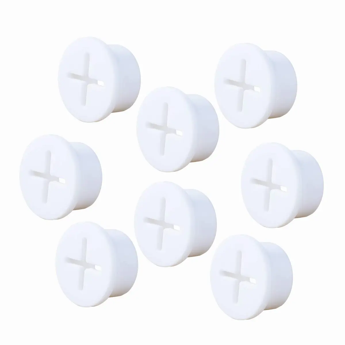 Keenkee 8 Pack Cable Cord Grommets 3/4 Inch Flexible White Silicone Rubber | For Desk and Furniture Wire Management - main product image