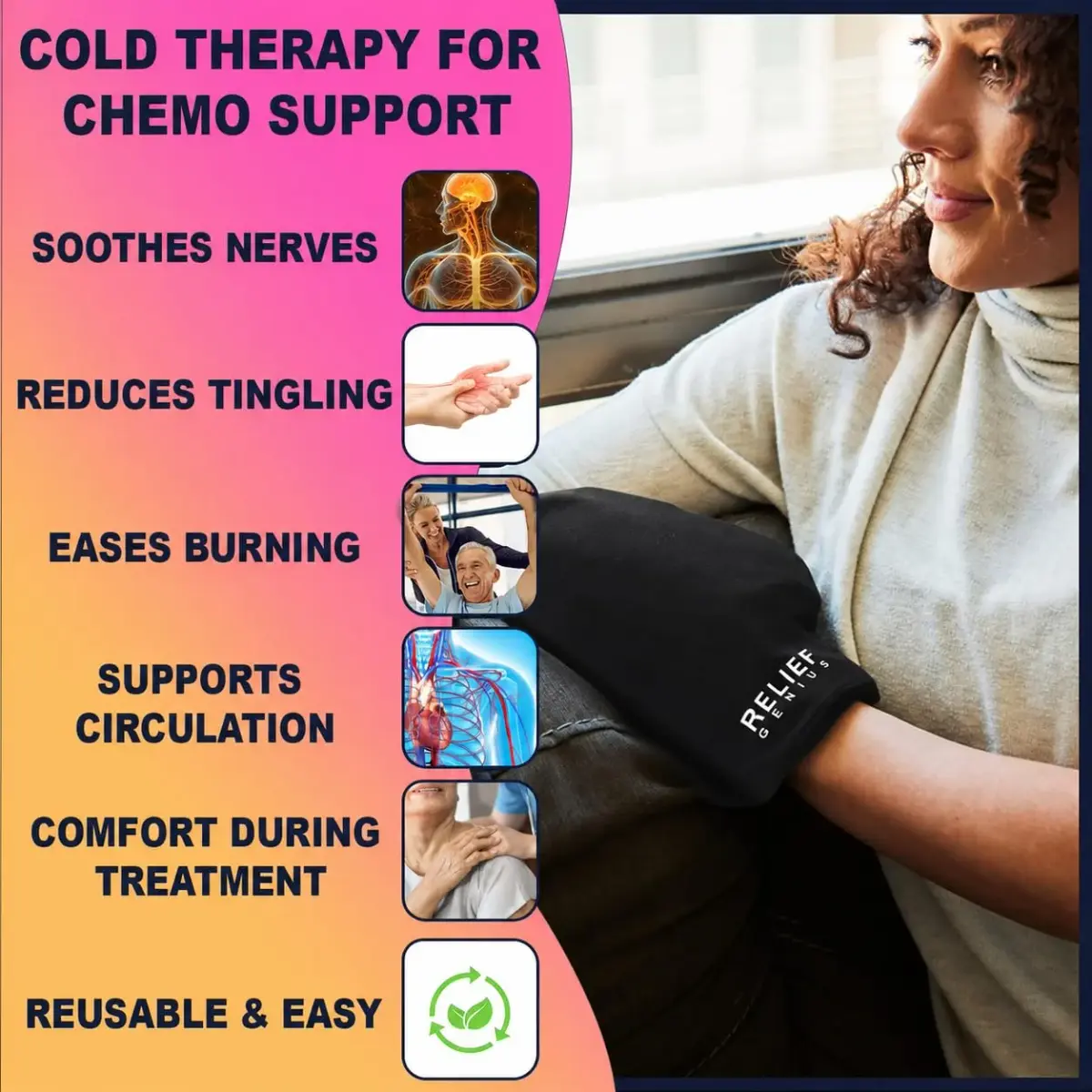 CTR BAND Relief Genius Cold Therapy Socks with Reusable Gel Ice Packs - Large (1 Pair) | Foot Pain & Inflammation Relief - view 5