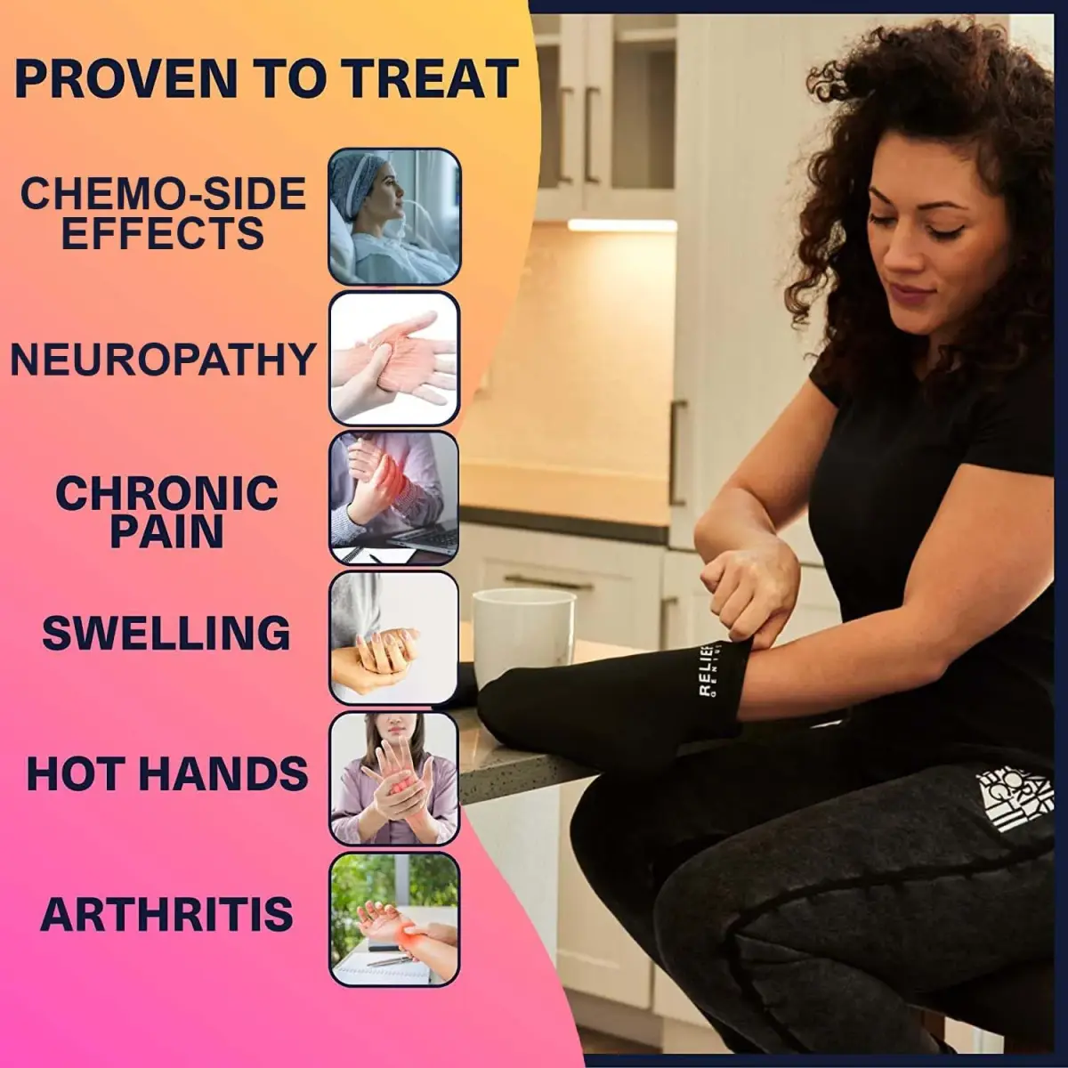 CTR BAND Relief Genius Cold Therapy Socks with Reusable Gel Ice Packs - Large (1 Pair) | Foot Pain & Inflammation Relief - view 4