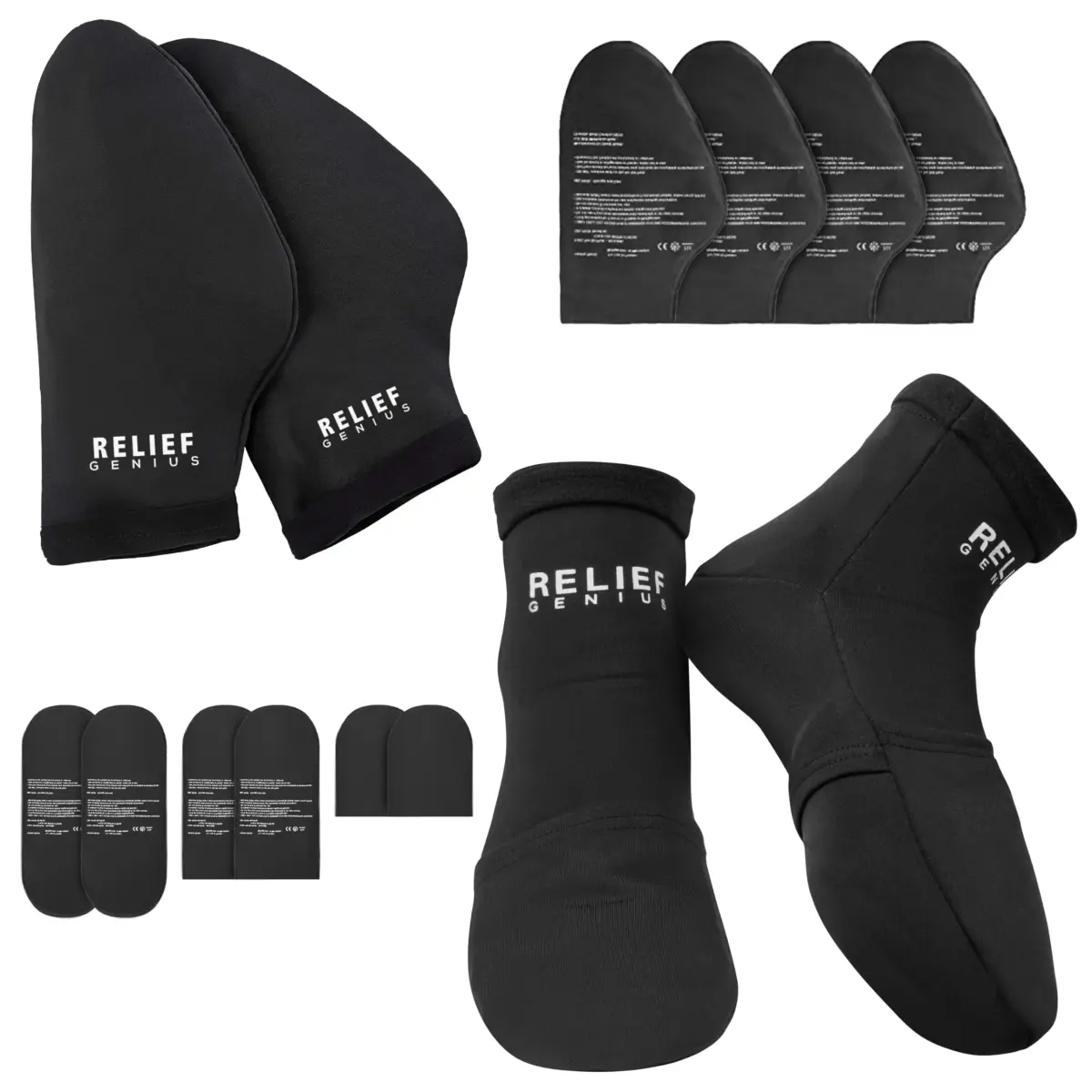 CTR BAND Relief Genius Cold Therapy Socks with Reusable Gel Ice Packs, Small/Medium (Blue) | Full Foot Coverage for Pain Relief - main product image
