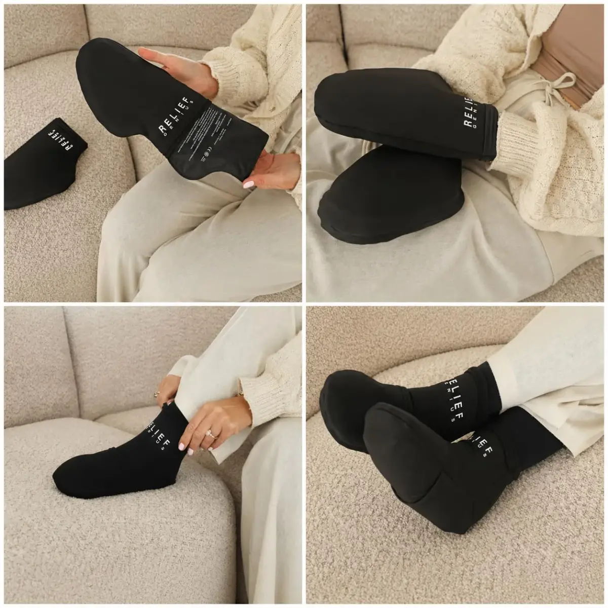 CTR BAND Relief Genius Cold Therapy Socks with Reusable Gel Ice Packs, Small/Medium (Blue) | Full Foot Coverage for Pain Relief - view 9