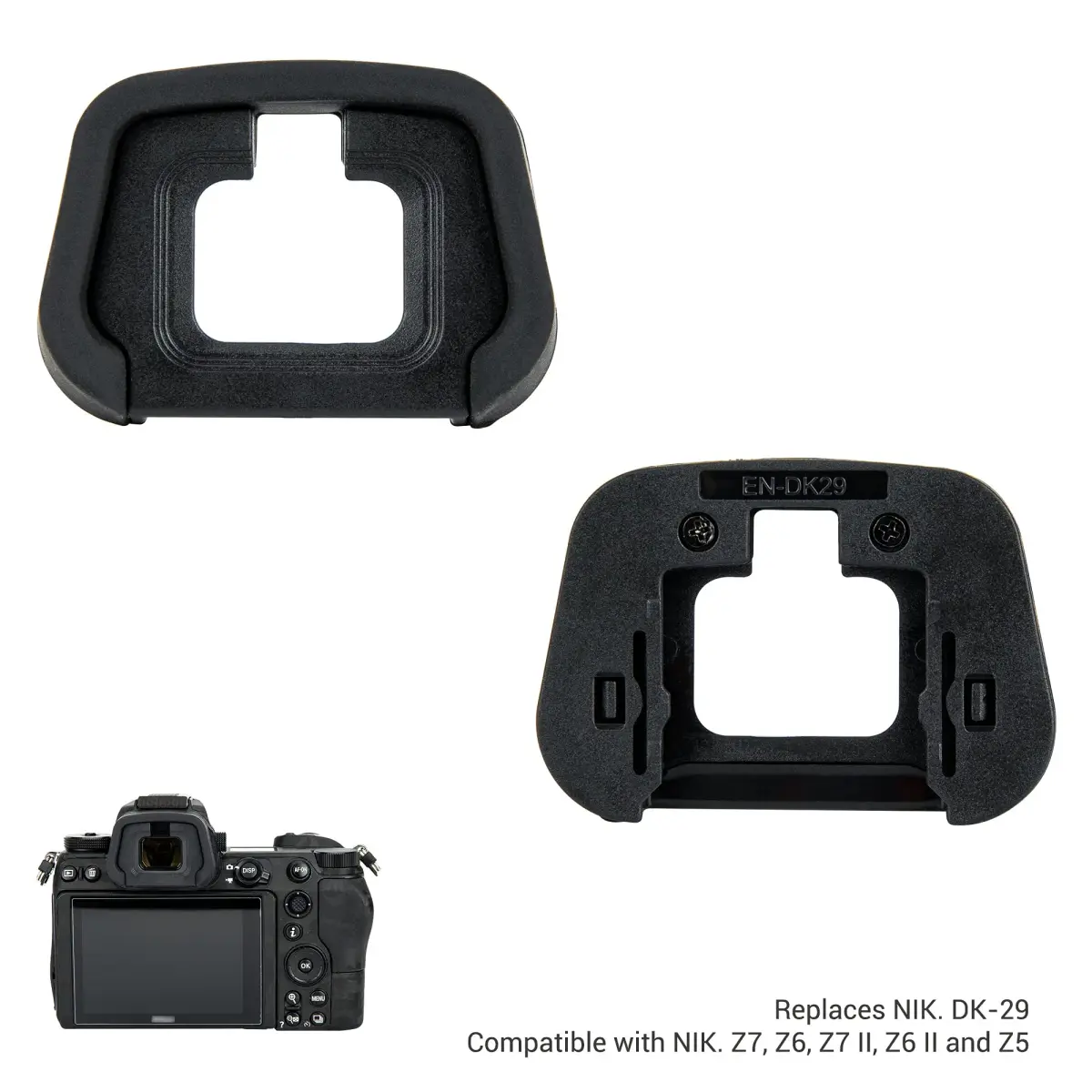 JJC DK-29 Eyepiece Eyecup for Nikon Z7 II Z7 Z6 III Z6 II Z6 Z5, 2-Pack | Soft Silicone Extended Viewfinder Replace Nikon DK-29 Rubber Eye Cup - view 3
