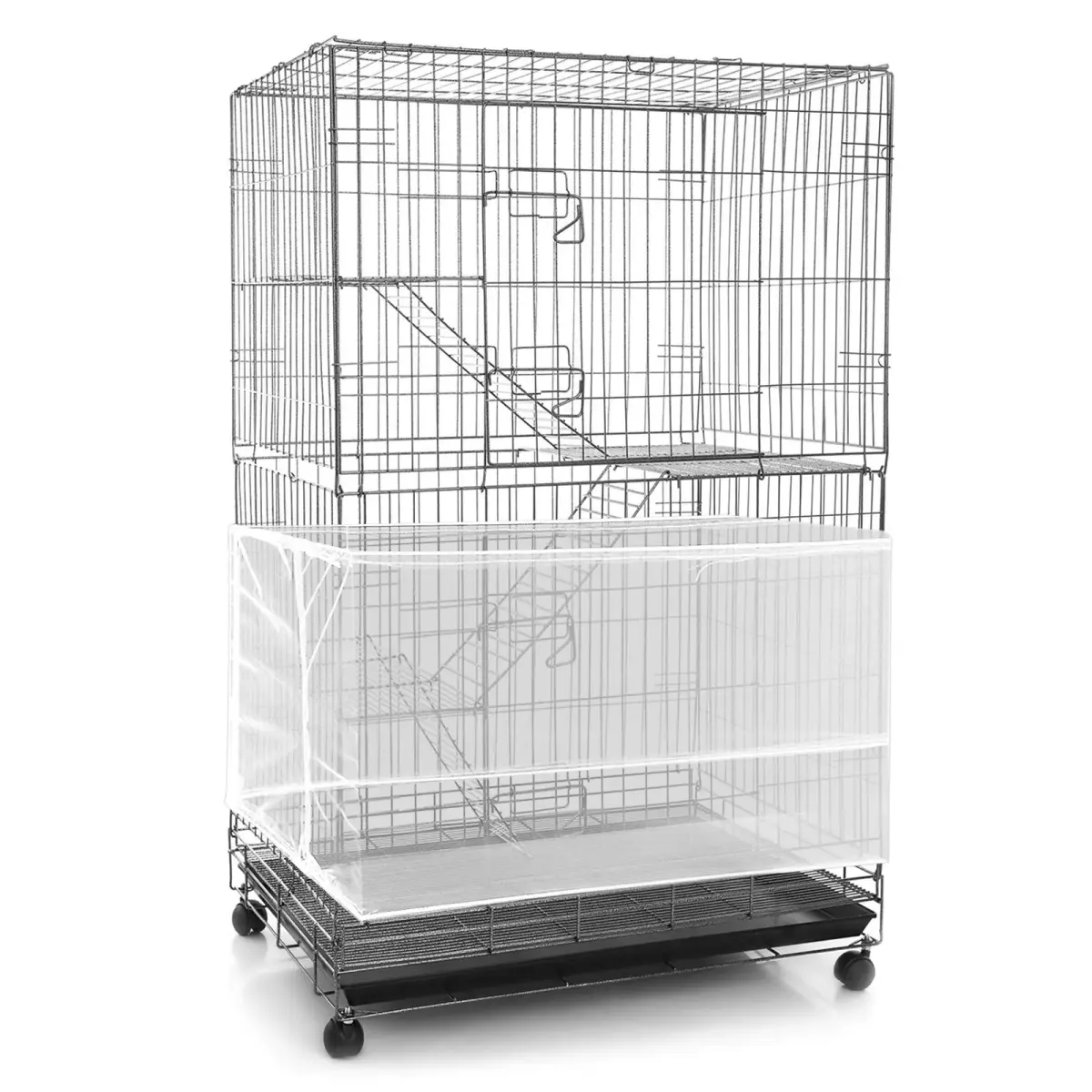 Shappy White Bird Cage Seed Catcher Net 300 x 37 cm (118 x 15 Inch) | Adjustable Airy Mesh for Parrots - main product image