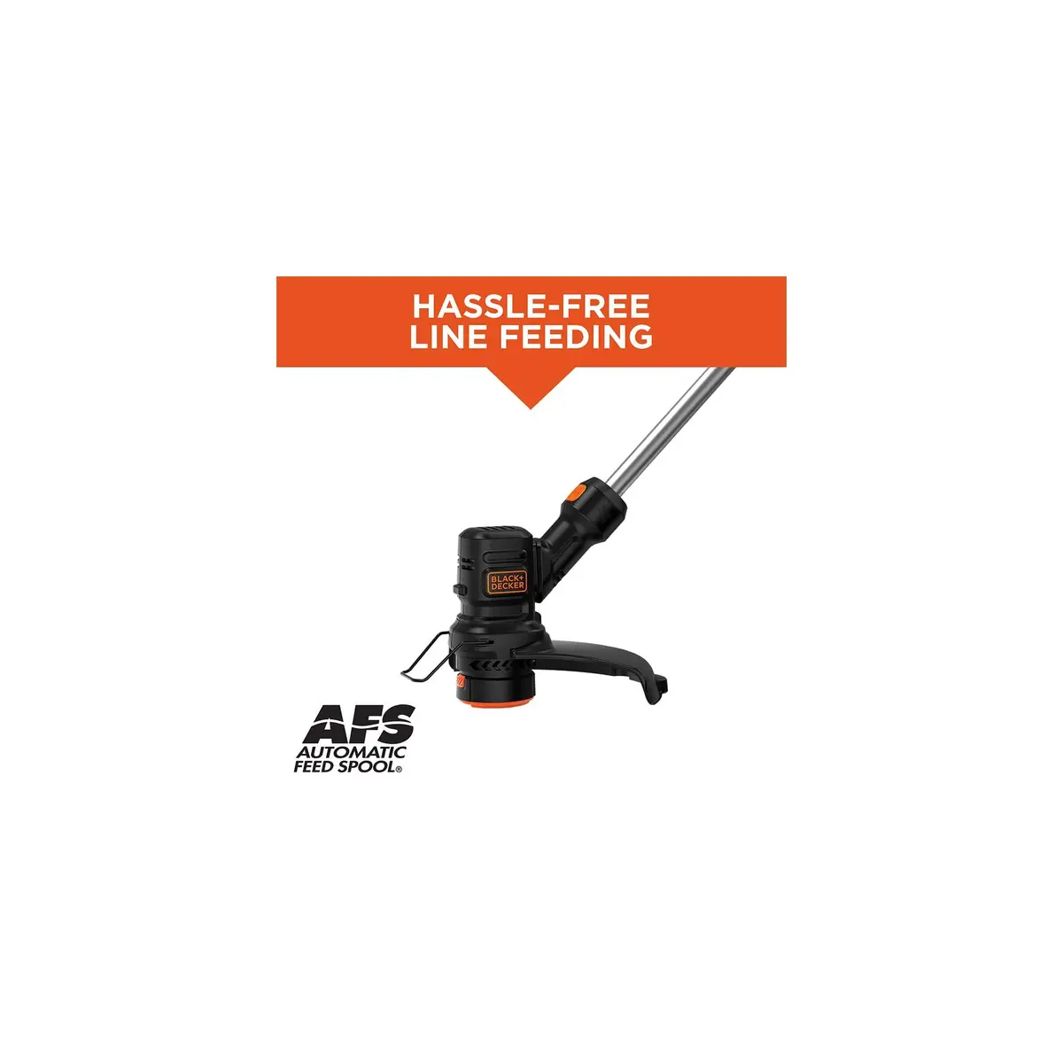 BLACK+DECKER String Trimmer and Weed Wacker, 13-Inch, 4 Amp, Lightweight, Orange & Black - view 4
