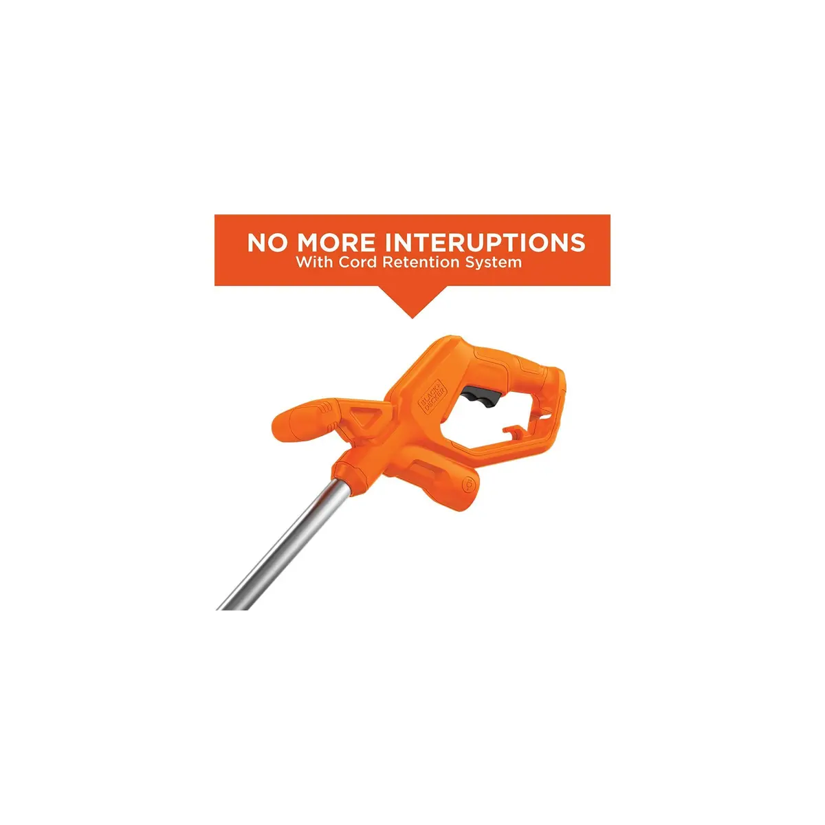 BLACK+DECKER String Trimmer and Weed Wacker, 13-Inch, 4 Amp, Lightweight, Orange & Black - view 6