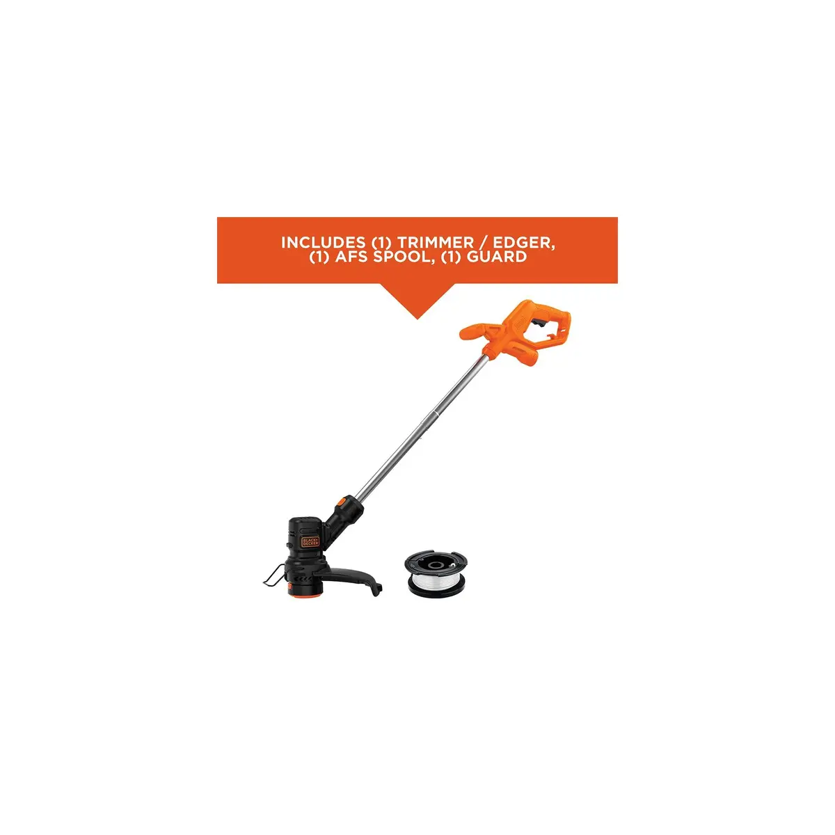 BLACK+DECKER String Trimmer and Weed Wacker, 13-Inch, 4 Amp, Lightweight, Orange & Black - view 3