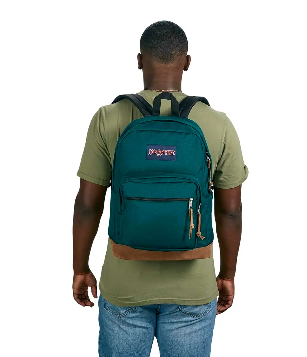 JanSport Right Pack Backpack - Durable Daypack with Padded 15" Laptop Sleeve, Spacious Main Compartment & Water Bottle Pocket - Deep Juniper - view 6