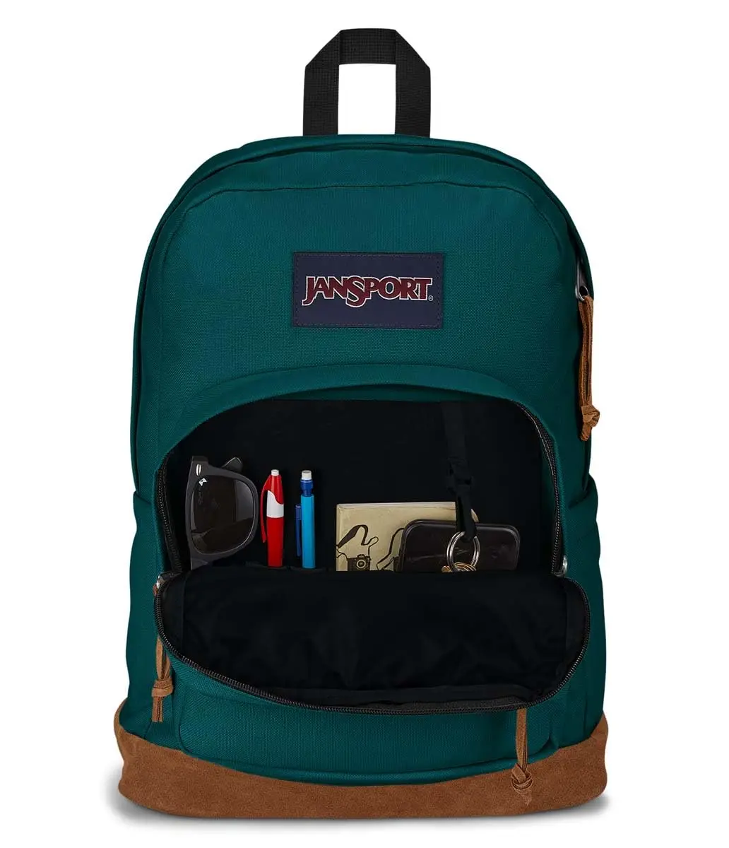 JanSport Right Pack Backpack - Durable Daypack with Padded 15" Laptop Sleeve, Spacious Main Compartment & Water Bottle Pocket - Deep Juniper - view 2