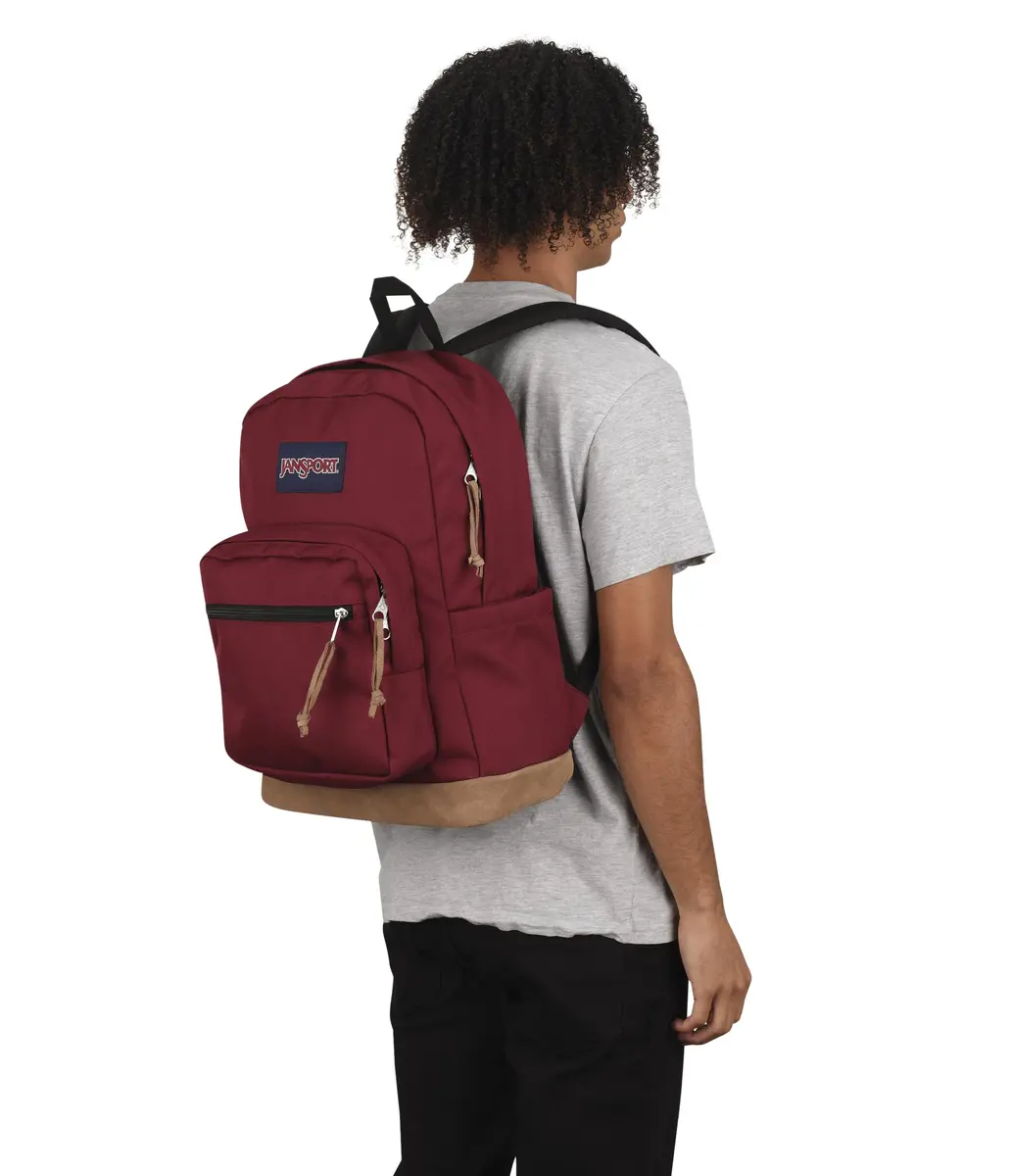JanSport Right Pack Backpack - Durable Daypack with Padded 15" Laptop Sleeve, Spacious Main Compartment & Water Bottle Pocket - Russet Red - view 6