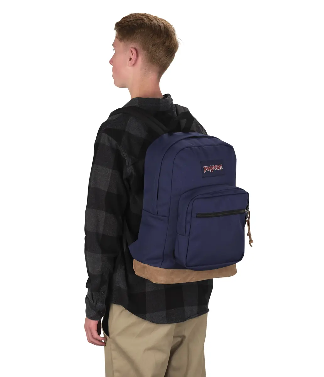 JanSport Right Pack Backpack - Durable Daypack with Padded 15" Laptop Sleeve, Spacious Main Compartment & Water Bottle Pocket - Navy - view 6