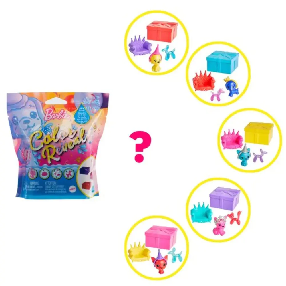 Barbie Color Reveal Pet, Party Series | Blue Metallic Coating & 5 Surprises, Kid-Friendly (70-120 chars) - view 2