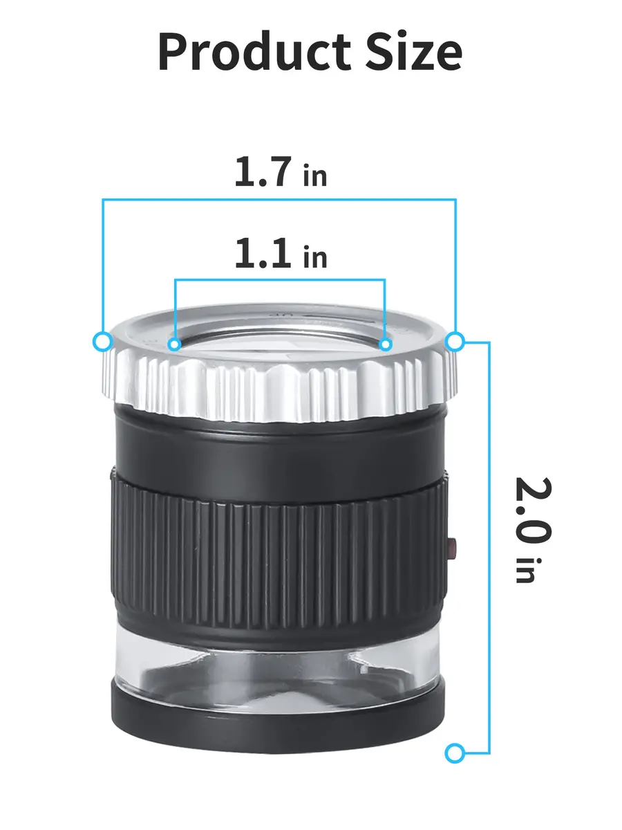 JARLINK 30X Adjustable Focal 3 LED Jewelers Loupe Magnifier, Black | Precision Jewelry & Coin Inspection - view 6