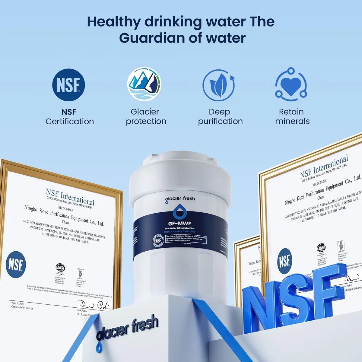 GLACIER FRESH MWF Refrigerator Water Filter 2-Pack | NSF Certified for Purer Water - view 5