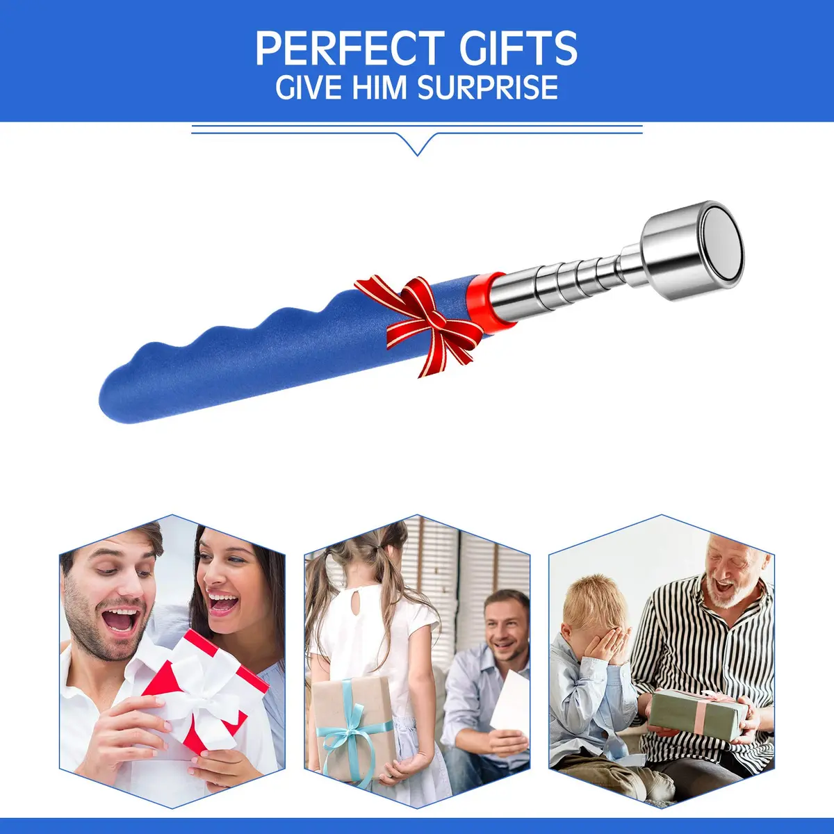 Patelai Telescoping Magnetic Pickup Tool, Blue | 20 lb Magnetic Force, 30 inch Extendable Stick for Home & Workshop - view 5