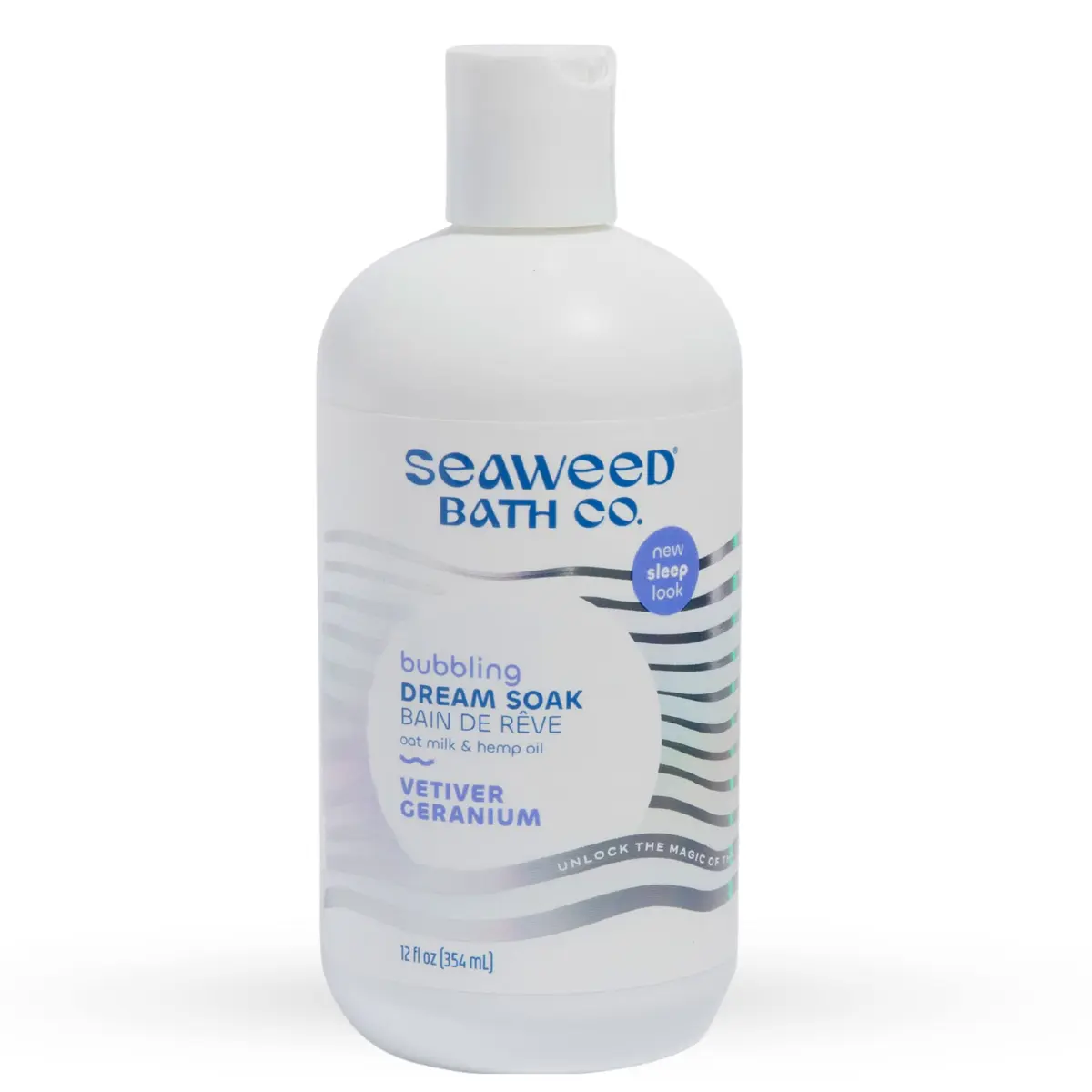 The Seaweed Bath Co. Bubbling Dream Soak, Vetiver Geranium Scent, 12 Fl Oz | Nourishing Marine Ingredients - main product image