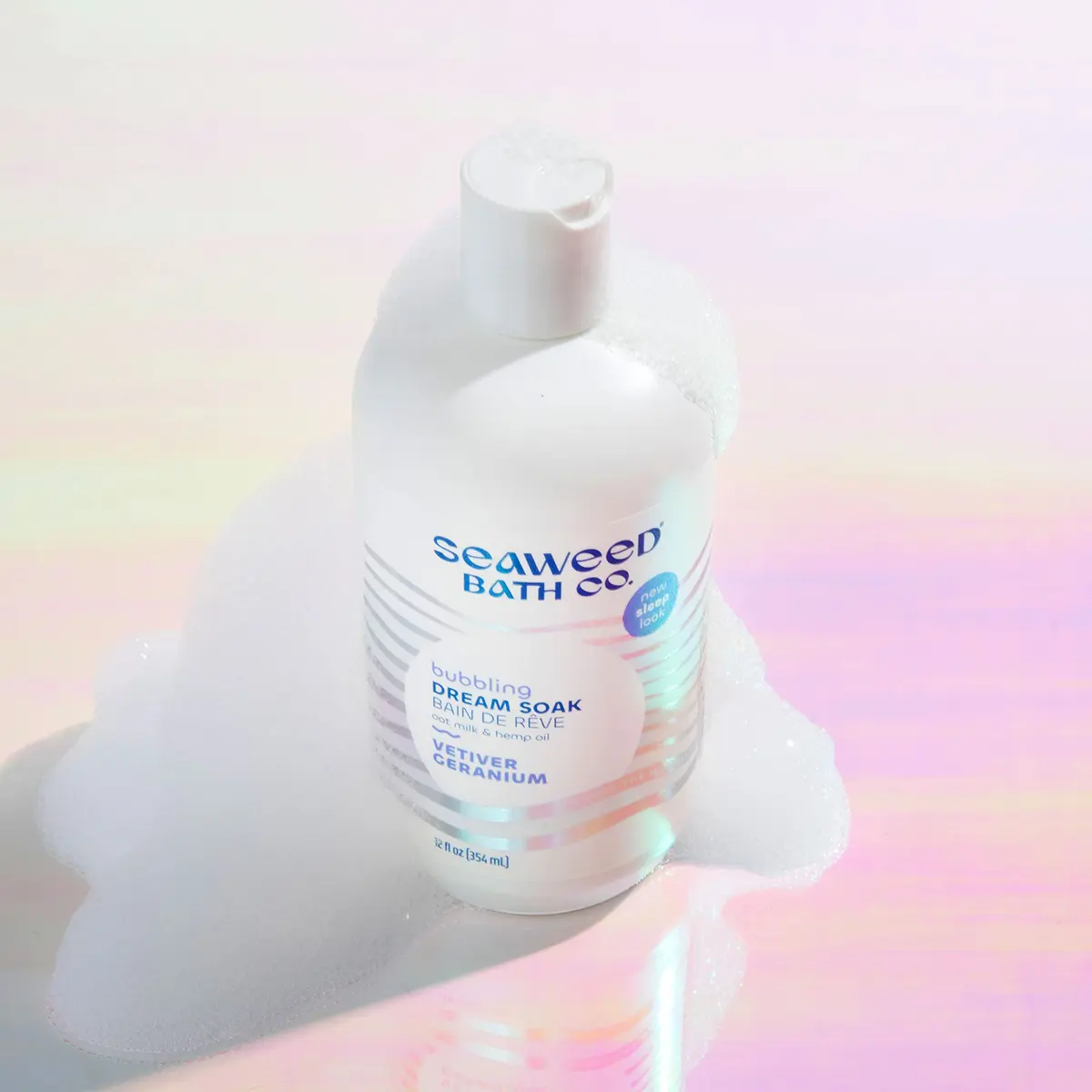 The Seaweed Bath Co. Bubbling Dream Soak, Vetiver Geranium Scent, 12 Fl Oz | Nourishing Marine Ingredients - view 5