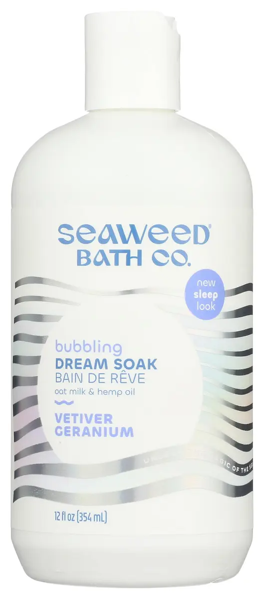 The Seaweed Bath Co. Bubbling Dream Soak, Vetiver Geranium Scent, 12 Fl Oz | Nourishing Marine Ingredients - view 4