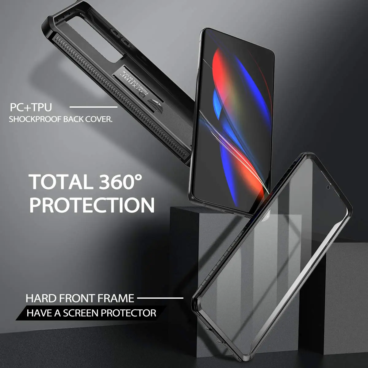 Dexnor Galaxy S21 Ultra Case with Screen Protector & Kickstand | Heavy Duty Shockproof Cover for Samsung Galaxy S21 Ultra 5G, 6.8 inch, Black - view 3
