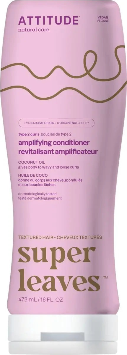 ATTITUDE Amplifying Conditioner for Curly Hair 473ml (16 Fl Oz) | Vegan Formula with Coconut Oil - main product image