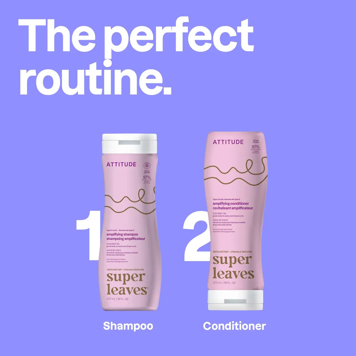 ATTITUDE Amplifying Conditioner for Curly Hair 473ml (16 Fl Oz) | Vegan Formula with Coconut Oil - view 6