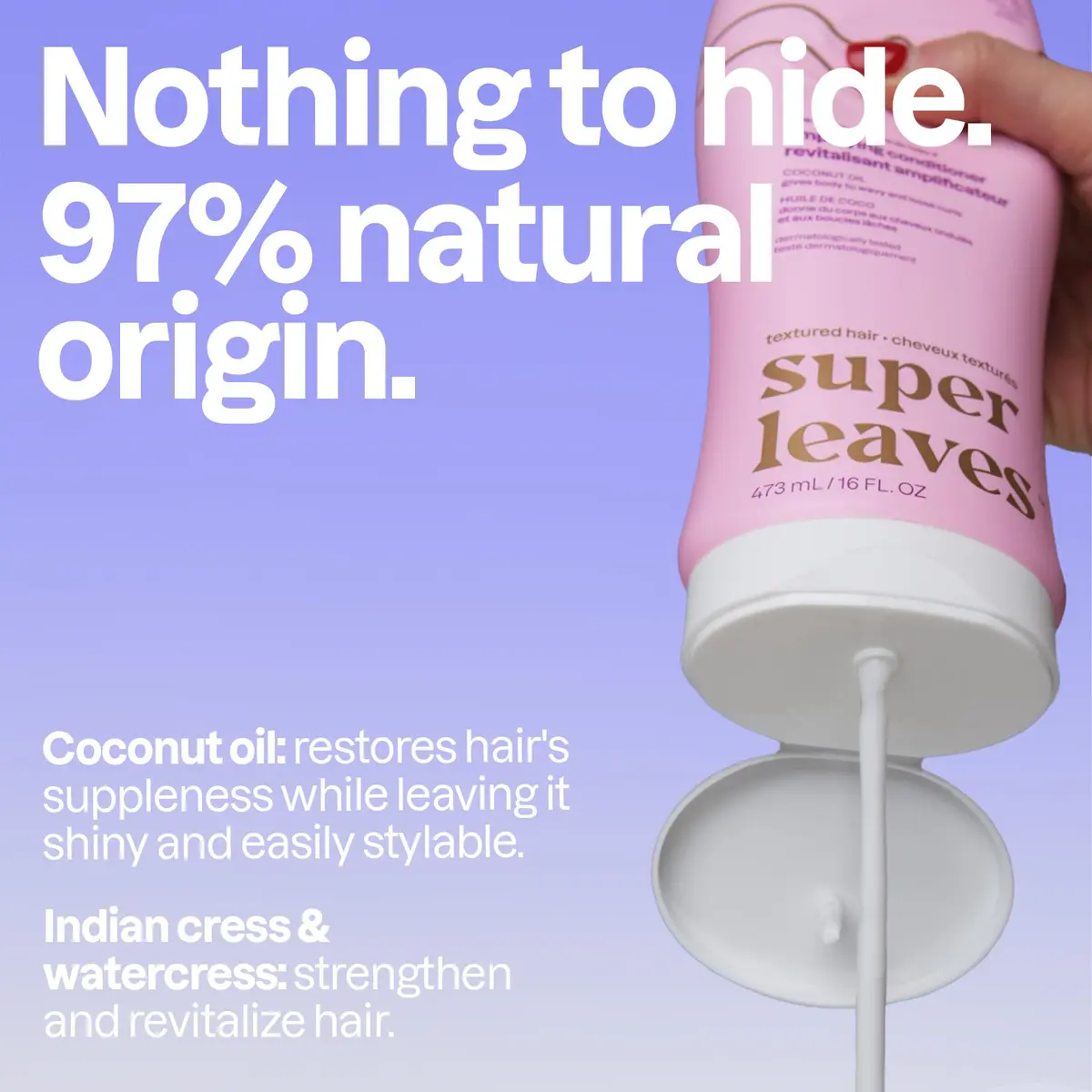 ATTITUDE Amplifying Conditioner for Curly Hair 473ml (16 Fl Oz) | Vegan Formula with Coconut Oil - view 3