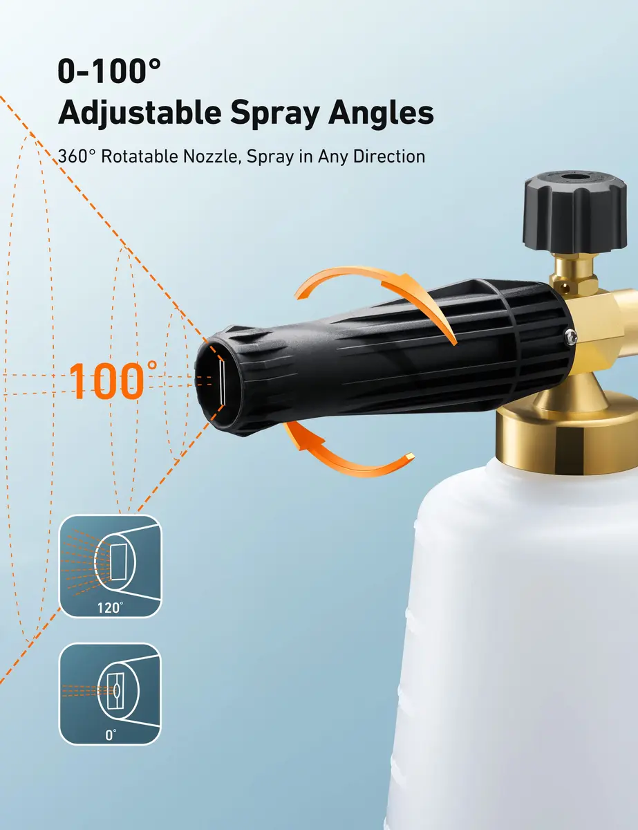 AstroAI Foam Cannon for Pressure Washer with 1/4" Quick Connect, 1.5 Liter Bottle | Heavy Duty Foam Sprayer Attachments for Car Washing - view 4