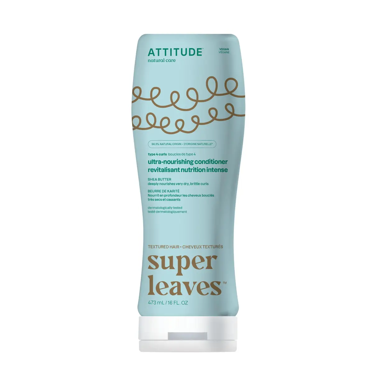 ATTITUDE Ultra-Nourishing Conditioner for Curly Hair 473ml (16 Fl Oz) | Vegan, Shea Butter, Silicone-Free - main product image